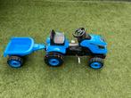 Stoere blauwe traptractor met aanhanger!, Kinderen en Baby's, Speelgoed | Buiten | Voertuigen en Loopfietsen, Ophalen, Gebruikt