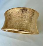 Goud kleurige vintage brede bangle armband, Sieraden, Tassen en Uiterlijk, Armbanden, Verzenden, Zo goed als nieuw, Goud