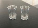 2 kleine vaasjes glas, Overige kleuren, Ophalen of Verzenden, Minder dan 50 cm, Glas