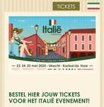 Italiaans Event zondag 25 mei, Tickets en Kaartjes, Twee personen, Ticket of Toegangskaart