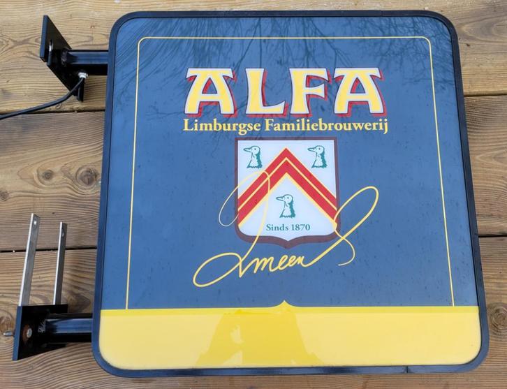 Grote Nieuwe lichtbak lichtreclame reclame van ALFA bier, Verzamelen, Merken en Reclamevoorwerpen, Nieuw, Lichtbak of (neon) lamp
