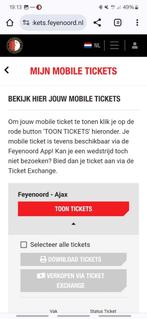 Feyenoord Ajax 7 april, Tickets en Kaartjes, Cadeaubon, Overige typen, Eén persoon