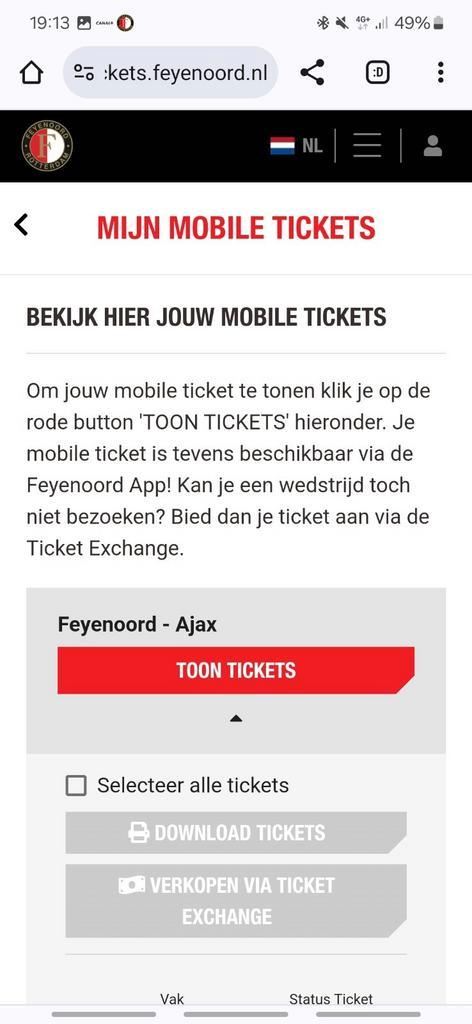 Feyenoord Ajax 7 april, Tickets en Kaartjes, Kortingen en Cadeaubonnen, Eén persoon, Overige typen, Cadeaubon
