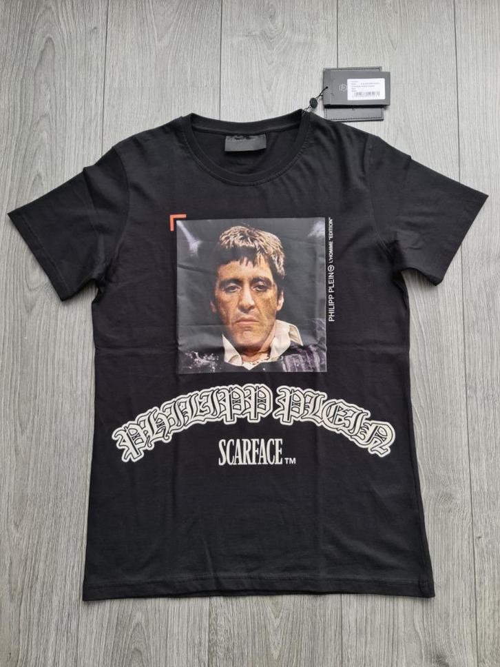 100% ORIGINEEL Philipp Plein "Scarface" T-shirt maat L, Kleding | Heren, T-shirts, Nieuw, Maat 52/54 (L), Zwart, Ophalen of Verzenden