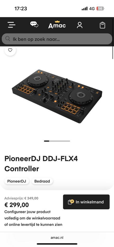 PioneerDJ DDJ-FLX4 Controller (NIEUW), Muziek en Instrumenten, Dj-sets en Draaitafels, Nieuw, Draaitafel, Pioneer, Ophalen of Verzenden