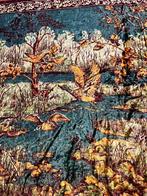 Groot fluweel velvet wandkleed met hond en vogels 196/133, Gebruikt, Etten-Leur, DJT@dejuistetoon.eu, Ophalen of Verzenden