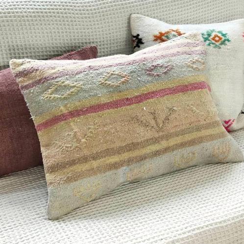 Kelimkussen 50x70 zacht geel, Huis en Inrichting, Woonaccessoires | Kussens, Nieuw, Geel, Rechthoekig, Verzenden