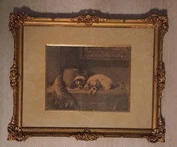 Mooie lijst met aardige voorstelling (sir edwin Landseer)