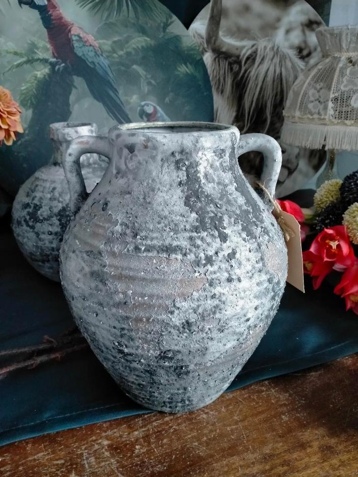 Stoere sobere kruiken earth brown, vintage grey, Huis en Inrichting, Woonaccessoires | Overige, Nieuw, Ophalen of Verzenden