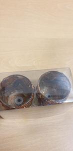 waxinelichthouder bruin glitter 2 stuks, Ophalen of Verzenden, 'T Olde Gre-j, Info@toldegrej.nl, Endepoelstraat 20f Didam
