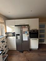 Keuken kasten en losstaande koelkast, Huis en Inrichting, Ophalen, Gebruikt, Wit, Enkelwandige keuken