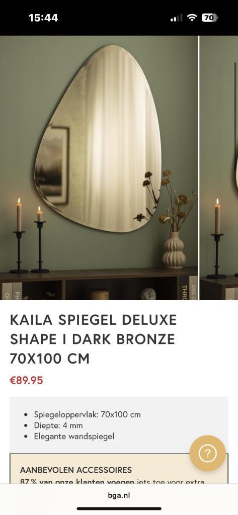 Grote ei spiegel, Huis en Inrichting, Woonaccessoires | Spiegels, Zo goed als nieuw, 50 tot 75 cm, 100 tot 150 cm, Overige vormen