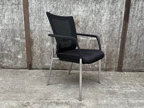 Luxe vergaderstoel chroom/zwart - extra brede stevige stoel, Huis en Inrichting, Stoelen, Nieuw, Vijf, Zes of meer stoelen, Metaal