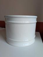 Jaren 30 plantenpot antiek vintage groot wit crème craquele, Tuin en Terras, Bloempotten, Ophalen, Rond, Aardewerk, Minder dan 40 cm
