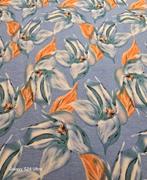 Tricot licht blauw flowers, Overige materialen, Blauw, 120 cm of meer, Ophalen of Verzenden