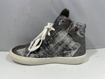 Shoesme,maat 38,vrolijke hoge zilver grijze veterschoenen beschikbaar voor biedingen