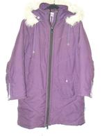 Winterjas maat 128 paars met capuchon en afneemb. bontrand, Ophalen of Verzenden, Gebruikt, Meisje, Jas