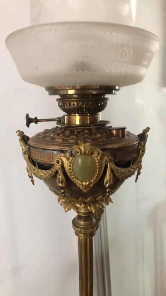 Antieke Staande Lamp met Glas Kap, Antiek en Kunst, Antiek | Lampen, Ophalen