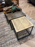salontafelset 3 delig massief hardhout van 199.- nu voor 49, Ophalen, 50 tot 100 cm, Rond, Nieuw