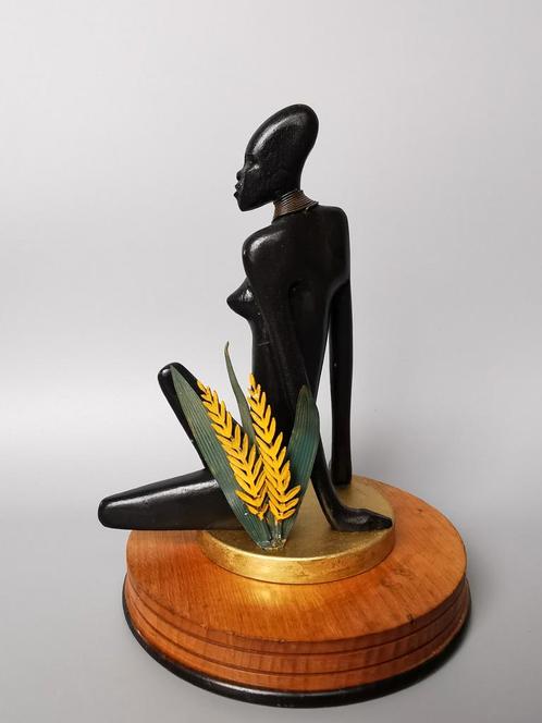 Sculptuur Afrikaanse vrouw Hagenhauer ?Art Deco Wiener Werk, Antiek en Kunst, Kunst | Beelden en Houtsnijwerken, Verzenden