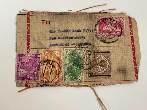 C386 Postzegels Verzendlabel Pakistan Twentse Bank, Postzegels en Munten, Postzegels | Azië, Gestempeld, Zuid-Azië, Ophalen of Verzenden