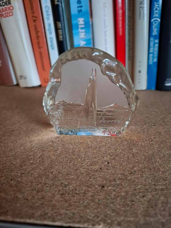 Antiek Sierglas met Zeilboot, Antiek en Kunst, Antiek | Glas en Kristal, Ophalen of Verzenden