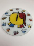 Mooie kinderklok van glas met olifanten, ophalen in Veghel, Ophalen, Zo goed als nieuw, Klok