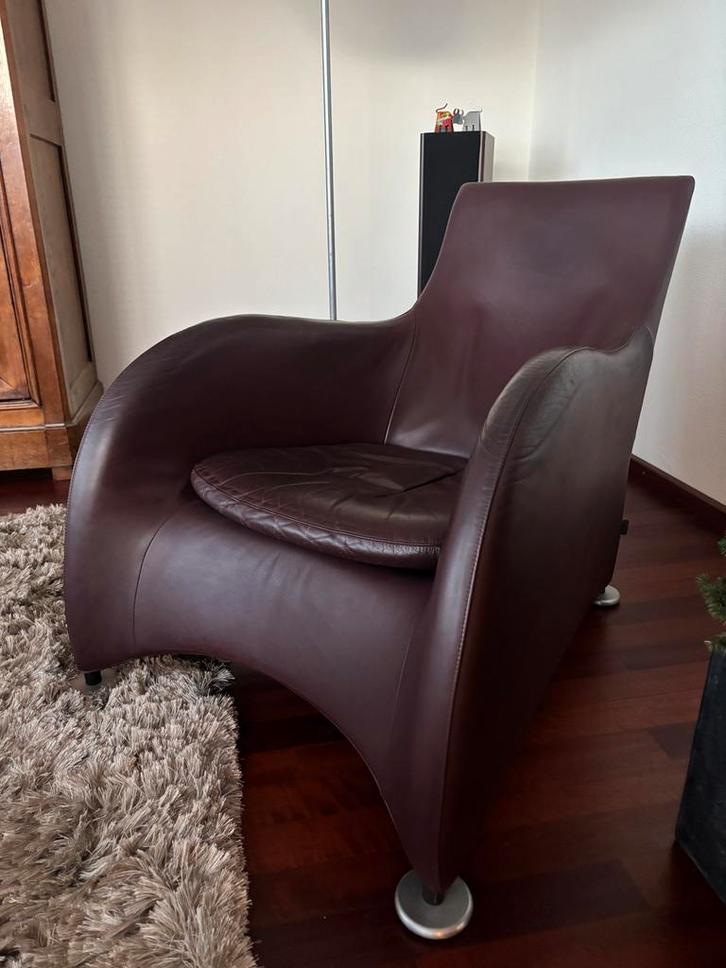 Montis Loge fauteuils met hocker - Gerard van den Berg, Huis en Inrichting, Fauteuils, Gebruikt, Leer, 75 tot 100 cm, Ophalen