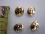(2) Goudkleurige knopen met anker, 4 stuks, ø 0,8 cm, Ophalen of Verzenden, Zo goed als nieuw, Knoop of Knopen