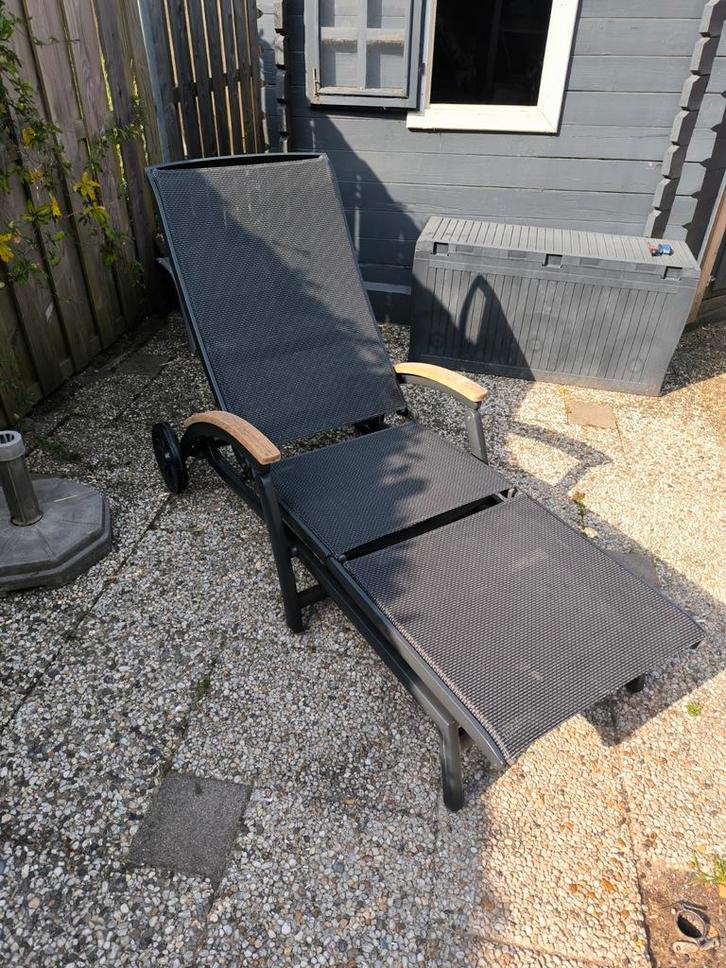 Nette Hartman DaVinci verstelbaar ligbed!, Tuin en Terras, Ligbedden, Zo goed als nieuw, Aluminium, Verstelbaar, Verrijdbaar, Ophalen