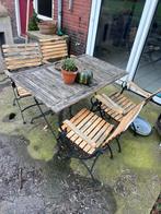 Opknap teak hout tuinset landelijk, Ophalen, Zo goed als nieuw, Teakhout