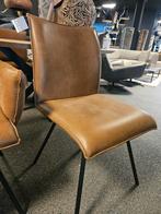 Leren eetset stoelen rundleer cognac opruiming, Ophalen of Verzenden, Nieuw
