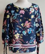 Jake”s mooie donkerblauwe blouse met bloemen prints mt. 38, Blauw, Maat 38/40 (M), Ophalen of Verzenden, Jake's