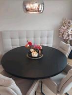 Prachtige ronde eettafel zwart met kruispoot, Huis en Inrichting, Tafels | Eettafels, Ophalen, Rond, Zo goed als nieuw, 100 tot 150 cm