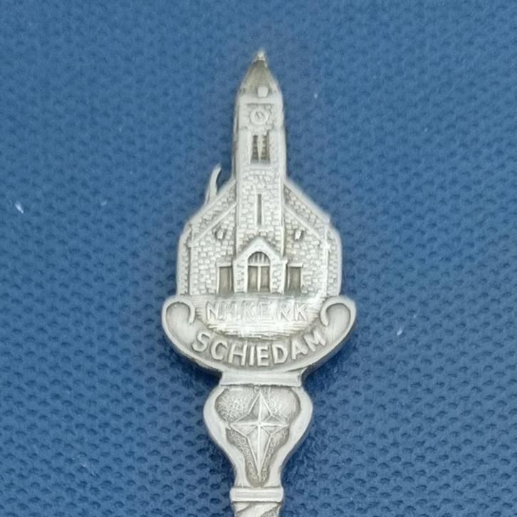 verzilverd lepeltje NH Kerk Schiedam (Nieuwpoort 90), Antiek en Kunst, Antiek | Bestek, Ophalen of Verzenden