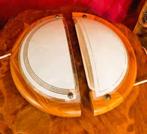 Set 2 wandlampen halve maan wand lampen vintage glas wit -