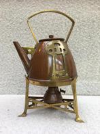 Jugendstil, Art Deco antieke koperen messing theepot, Antiek en Kunst, Ophalen of Verzenden, Koper