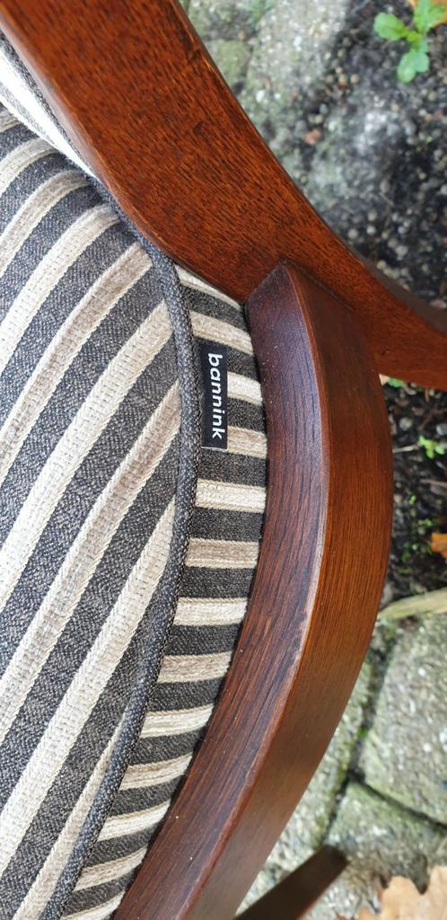 4 Bannink eetkamer stoelen, Huis en Inrichting, Stoelen, Zo goed als nieuw, Vijf, Zes of meer stoelen, Stof, Bruin, Ophalen