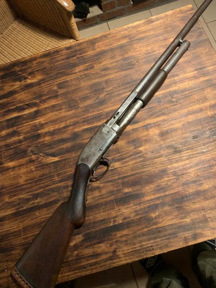 Antieke Spencer Bannerman pump action cal12, Antiek en Kunst, Antiek | Overige Antiek, Ophalen of Verzenden