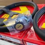 Momo Montecarlo Zwart Geel Leder stuur sportstuur 350mm, Ophalen of Verzenden