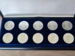 Set 10x Zilveren 1 Gulden Juliana 1954–1958 & 1963–1967, Postzegels en Munten, Munten | Nederland, Ophalen, Koningin Juliana, Zilver