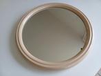 Vintage tiger spiegel rond creme kleur, Minder dan 50 cm, Gebruikt, Rond, Ophalen of Verzenden