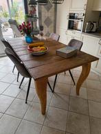 teak houten tafel., Huis en Inrichting, Tafels | Eettafels, Ophalen, Gebruikt, Teakhout, 50 tot 100 cm