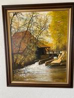 Schilderij van een Watermolen in Twente van Bertus Baaijens, Antiek en Kunst, Kunst | Schilderijen | Klassiek, Ophalen of Verzenden