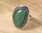Ring Tibet zilver met Groen natuursteen maat 18 -NIEUW-, Sieraden, Tassen en Uiterlijk, Ringen, 18 tot 19, Nieuw, Ophalen of Verzenden