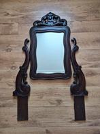 Antieke houten kapspiegel t.e.a.b., Ophalen, Rechthoekig, 50 tot 100 cm, Minder dan 100 cm