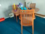 Leolux tafel 4 stoelen, Bruin, Ophalen of Verzenden, Zo goed als nieuw, Vier