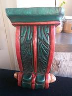 Decoratieve houten console voor beeldje of vaasje, Ophalen of Verzenden