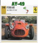 Ay-49 autokaart ferrari 166 corsa no 016c -- 1948, Verzamelen, Disney, Ophalen of Verzenden, Zo goed als nieuw