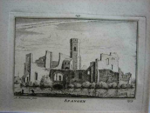 143 / Spangen het Huis Kopergravure 18e Eeuw, Antiek en Kunst, Kunst | Etsen en Gravures, Ophalen of Verzenden